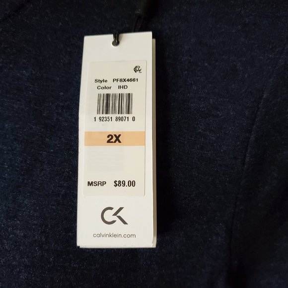 CALVIN KLEIN PLUS SIZE ZIP INDIGO HEATHER JACKET - Picture 6 of 6